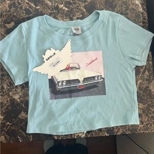 Boys Lie Light Blue sweetheart Graphic crop T-Shirt